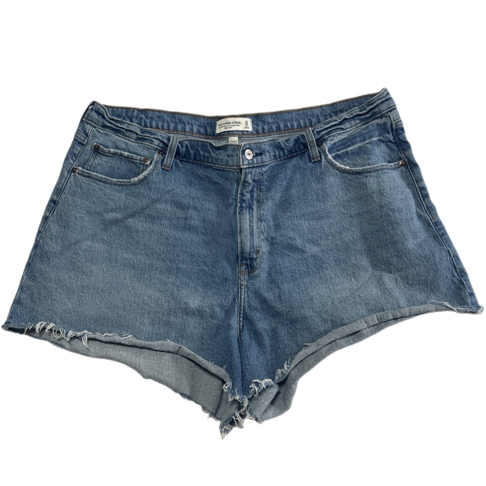Abercrombie & Fitch 90s Relaxed Cutoff High Rise Curve Love Jean Shorts Size 20